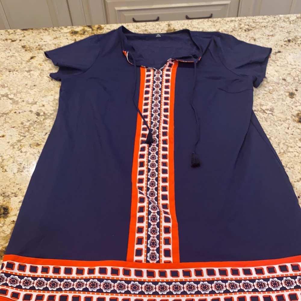 Lands End navy red coverup size 1x